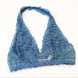 Victoria’s Secret Blue Lace Halter Bralette Sz XS